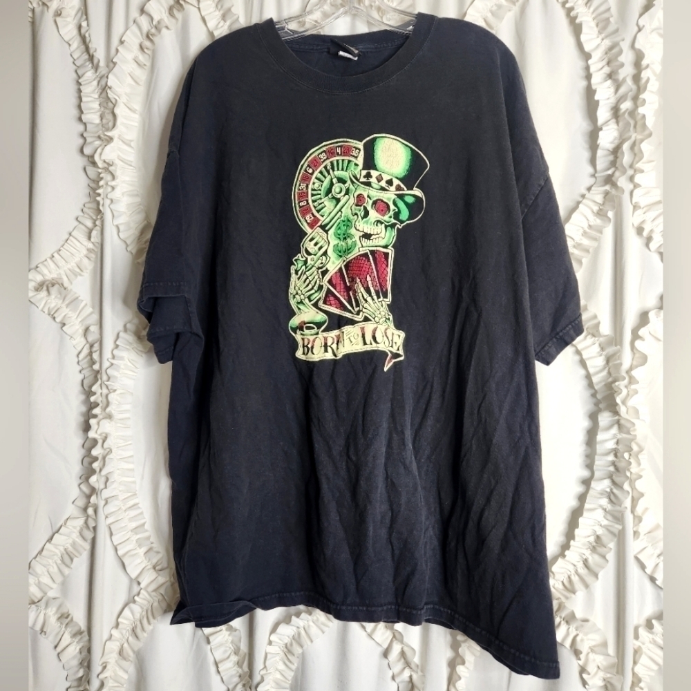 Vintage Felon Clothing Company Bron to Lose Vegas Black Shirt Skeleton Sz 3XL